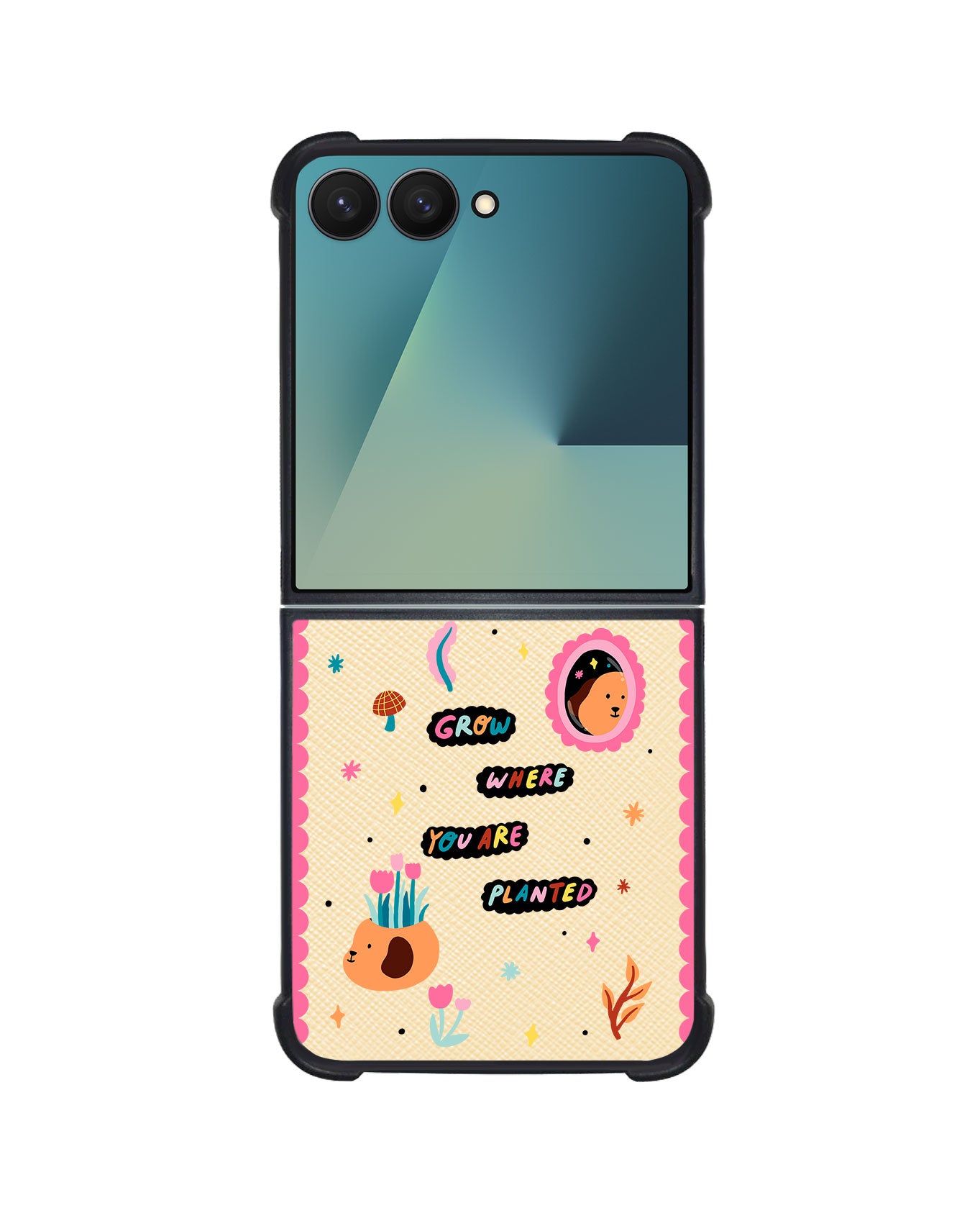 Android Flip / Fold Leather Grip - Grow Where You are Planted