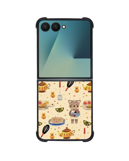 Android Flip / Fold Leather Grip - Cooking Cat