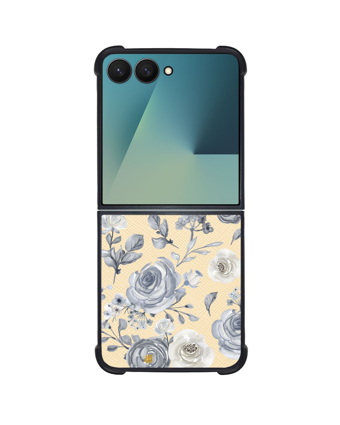 Android Flip / Fold Leather Grip - Blue Flower