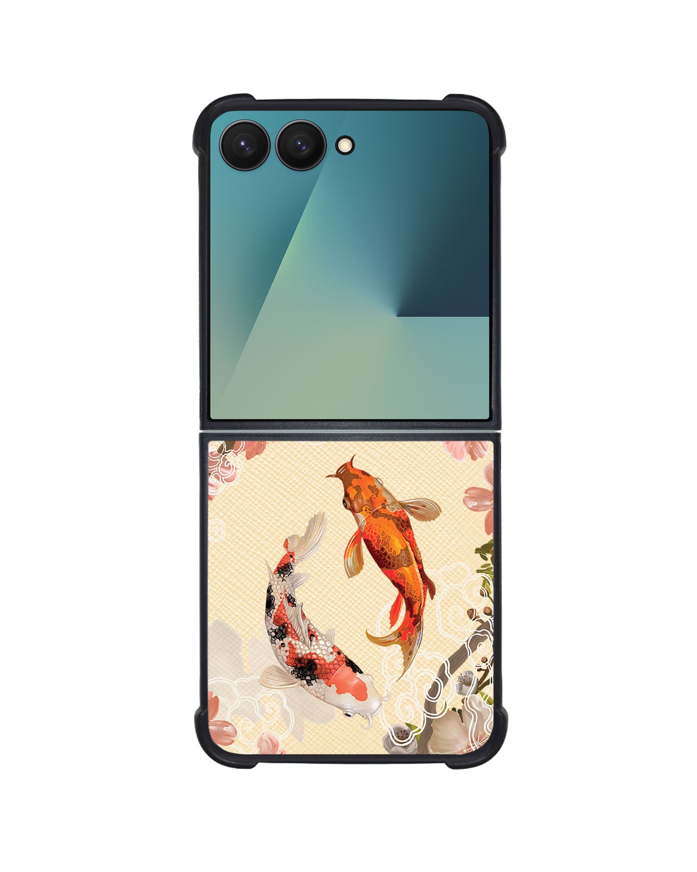 Android Flip / Fold Leather Grip - Oil Painting Koi