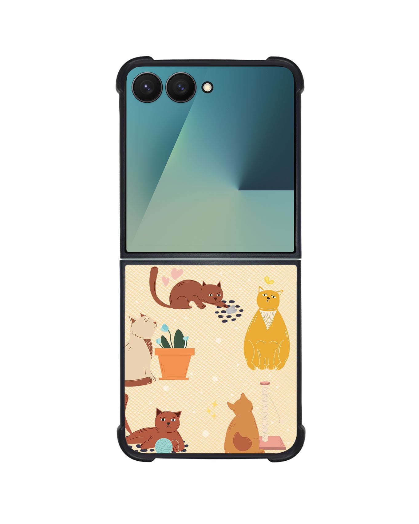 Android Flip / Fold Leather Grip - Playful Cat