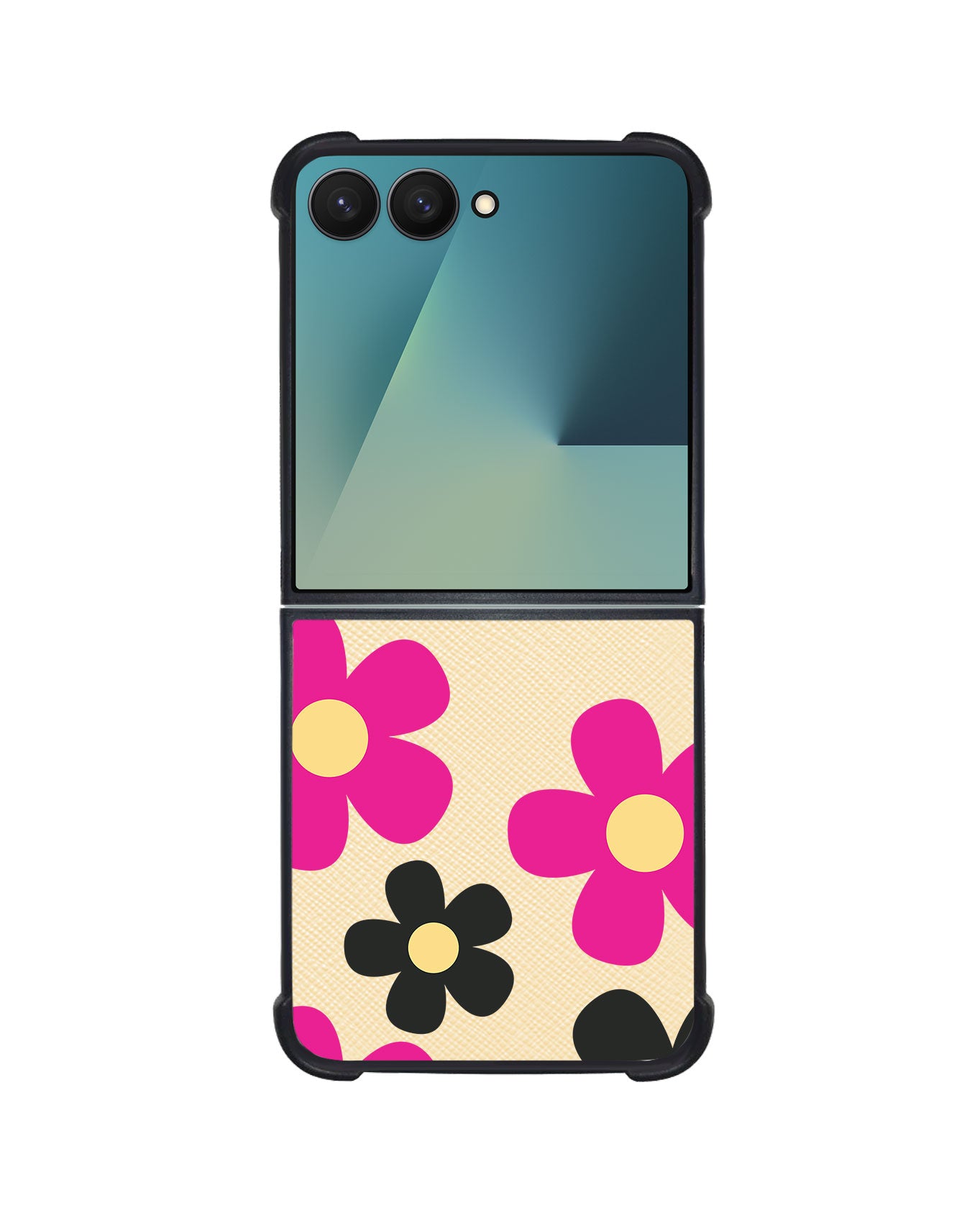 Android Flip / Fold Leather Grip - Daisy Hot Pink