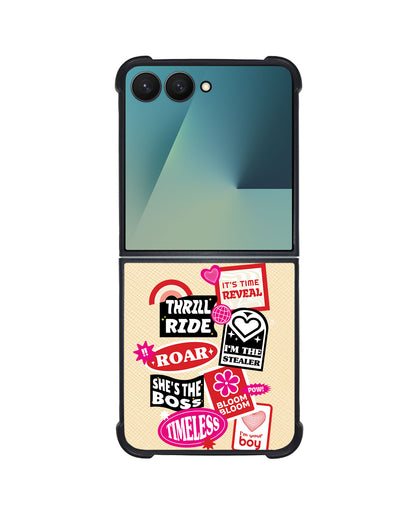 Android Flip / Fold Leather Grip - The Boyz Song Sticker Pack