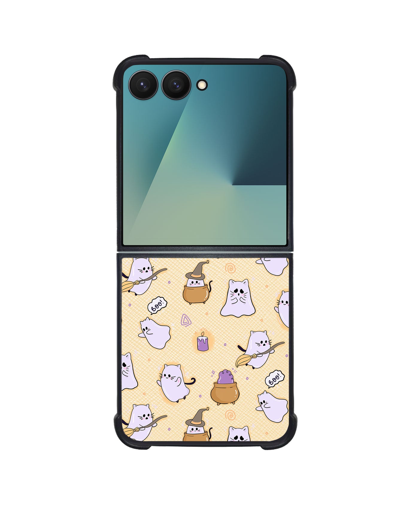 Android Flip / Fold Leather Grip - Spooky Cat