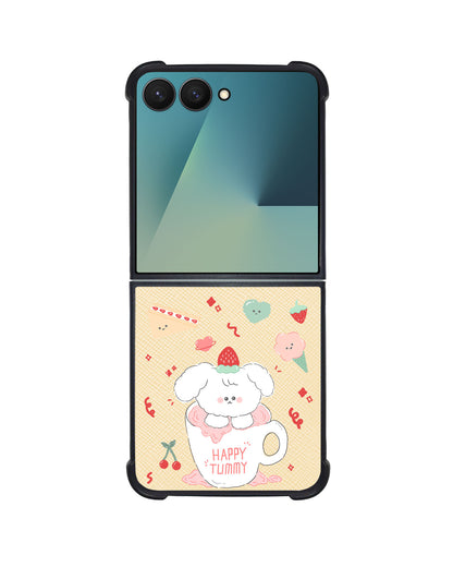 Android Flip / Fold Leather Grip - Happy Tummy