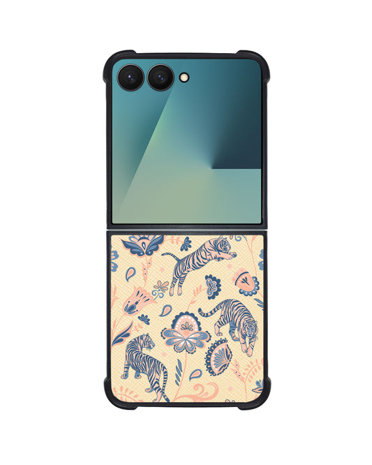 Android Flip / Fold Leather Grip - Tiger & Floral 5.0
