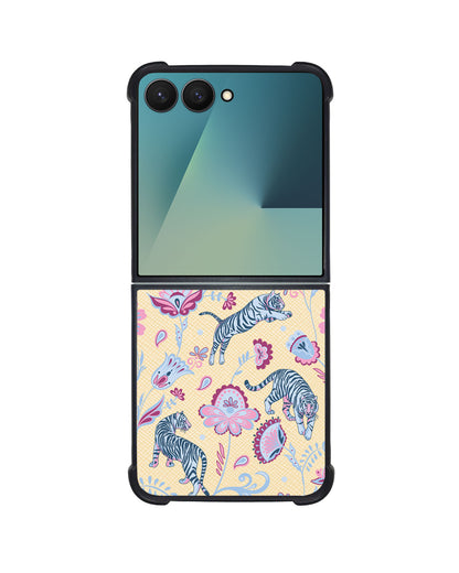 Android Flip / Fold Leather Grip - Tiger & Floral 3.0