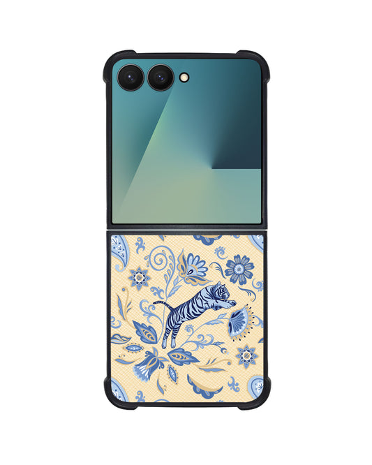 Android Flip / Fold Leather Grip - Tiger & Floral