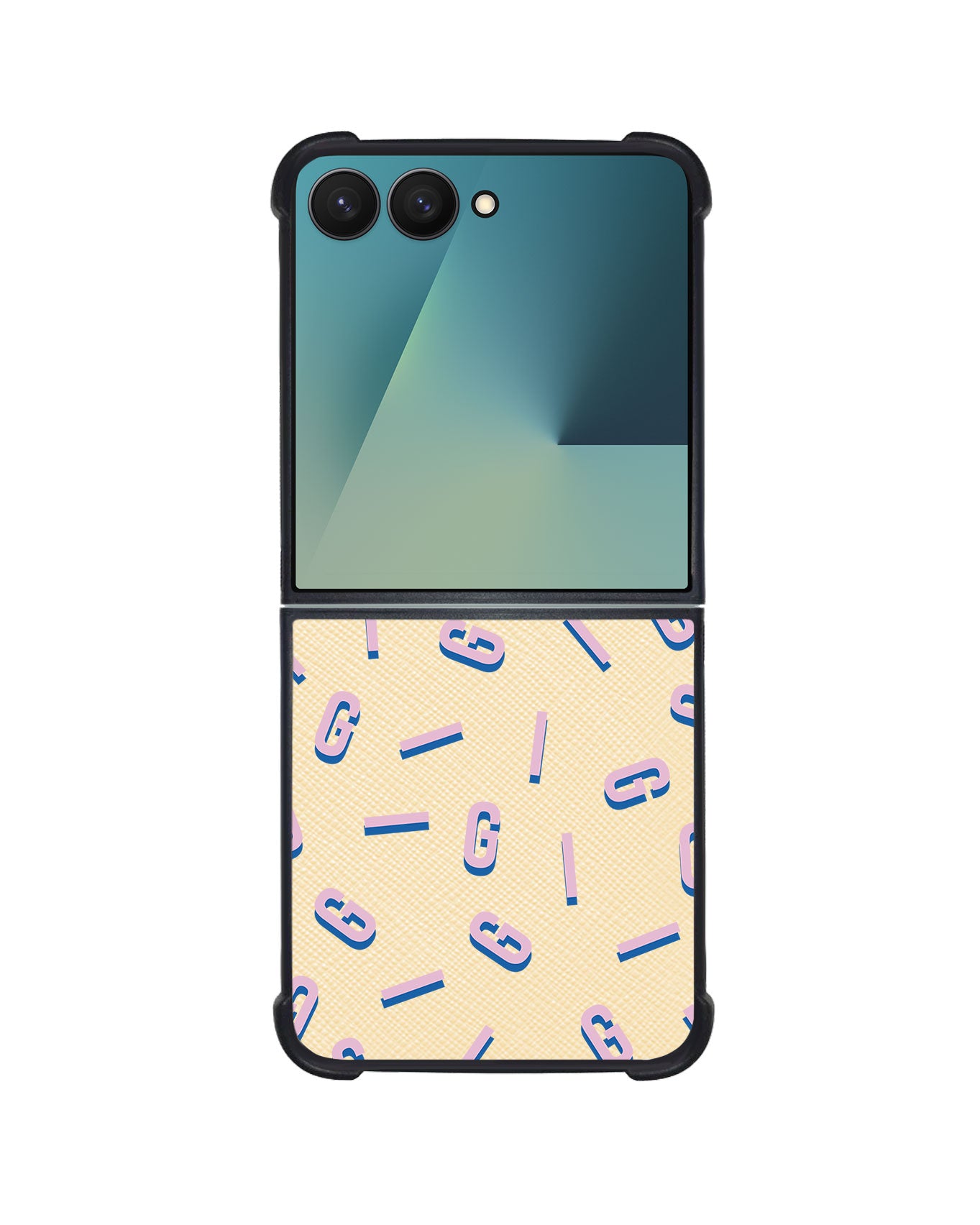 Android Flip / Fold Leather Grip - CUSTOM MONOGRAM 1.0 Cotton Candy