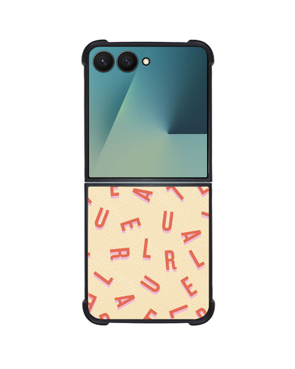 Android Flip / Fold Leather Grip - CUSTOM MONOGRAM 1.0 Coral