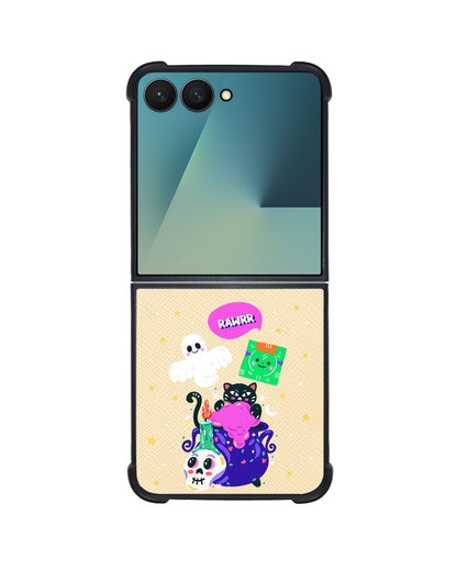 Android Flip / Fold Leather Grip - Cat Monster