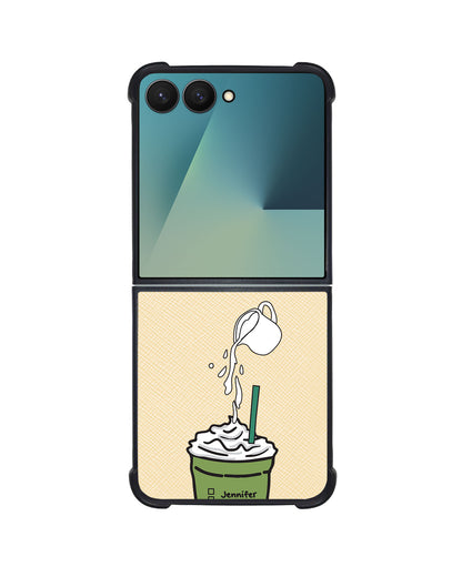Android Flip / Fold Leather Grip - Matcha Frappe
