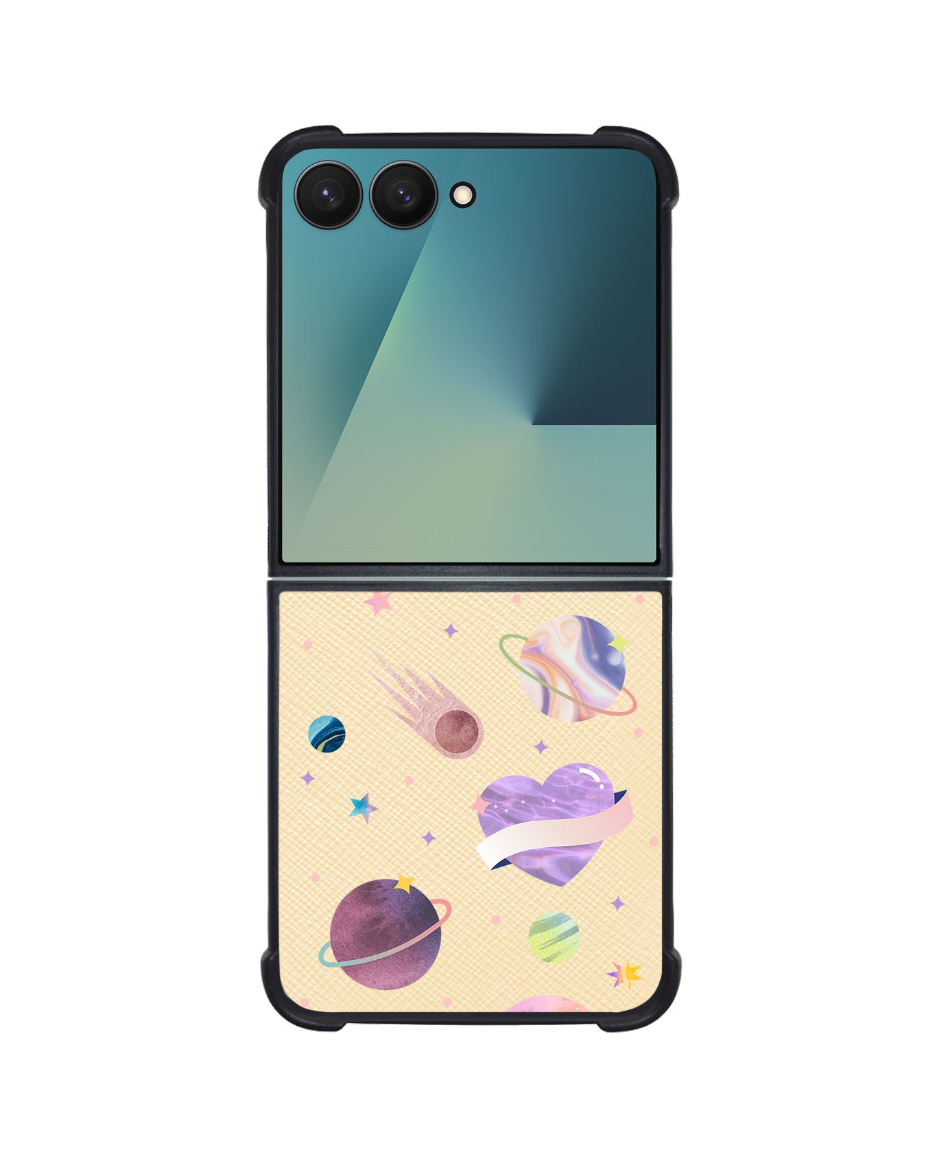 Android Flip / Fold Leather Grip - Pink Planet