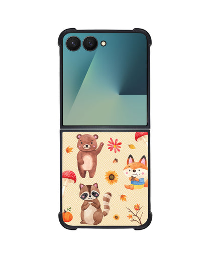 Android Flip / Fold Leather Grip - Autumn Animals