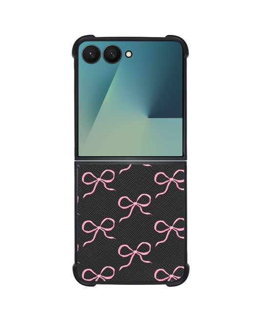 Android Flip / Fold Leather Grip - Coquette Pink Bow