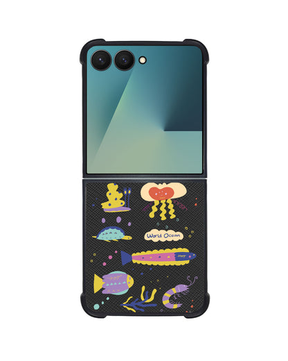 Android Flip / Fold Leather Grip - Ocean World