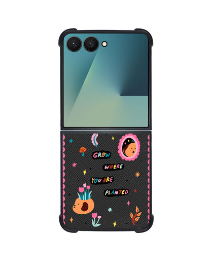 Android Flip / Fold Leather Grip - Grow Where You are Planted