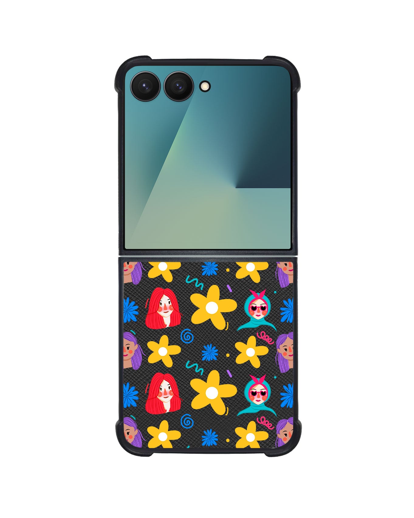 Android Flip / Fold Leather Grip - Daisy Faces