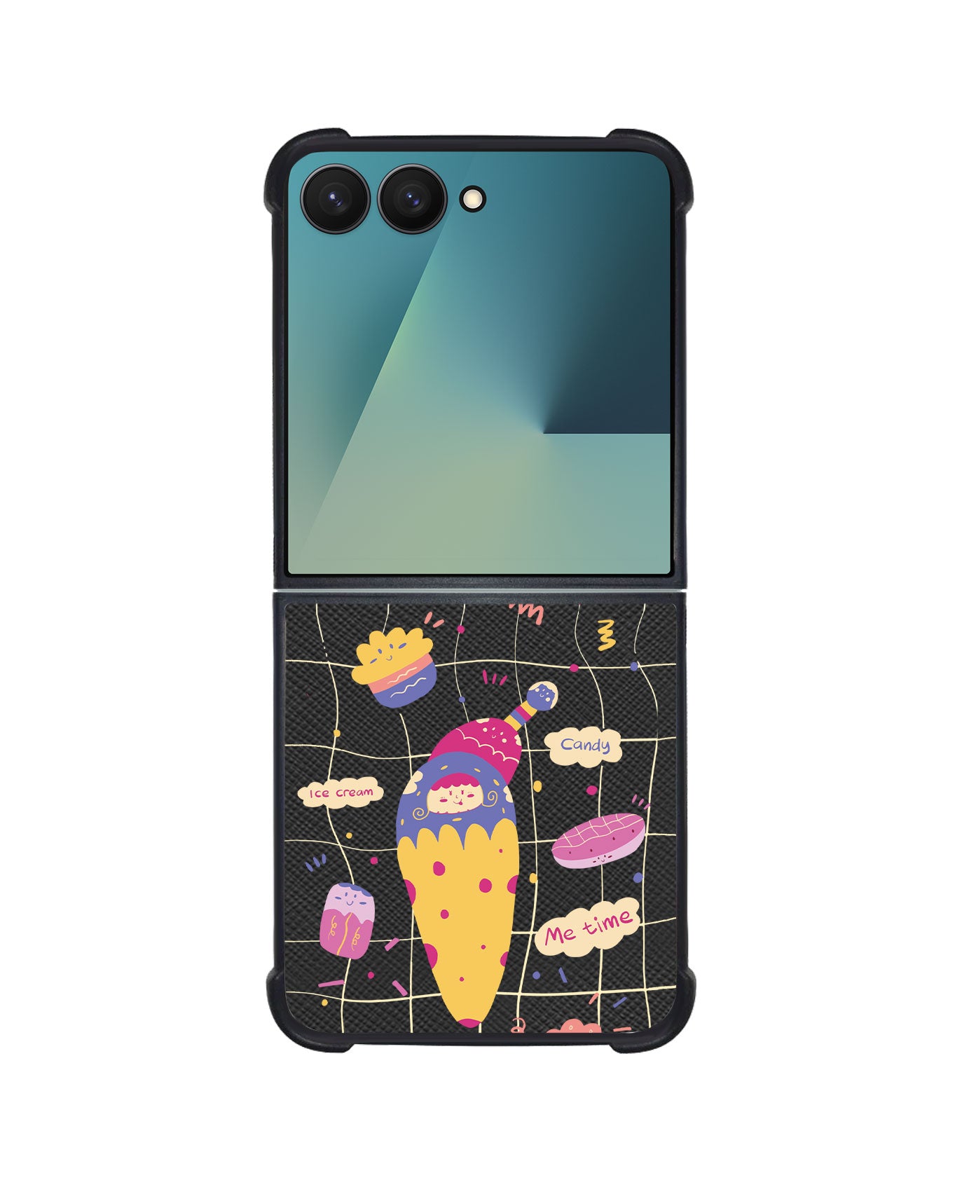 Android Flip / Fold Leather Grip - Candy Doodle