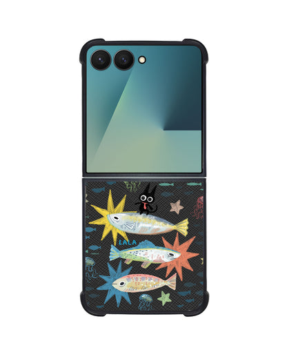 Android Flip / Fold Leather Grip - The Fish Surfer