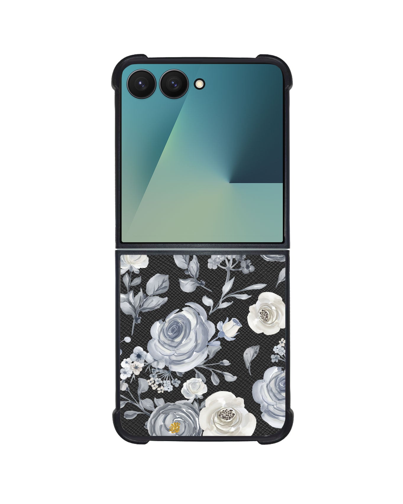 Android Flip / Fold Leather Grip - Blue Flower