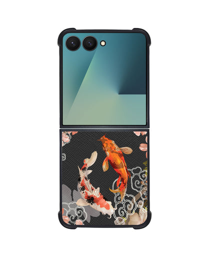 Android Flip / Fold Leather Grip - Oil Painting Koi