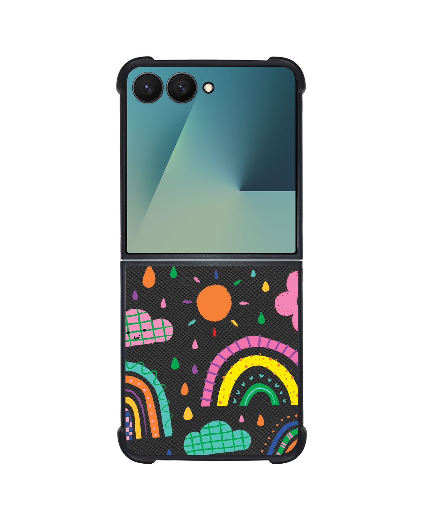Android Flip / Fold Leather Grip - Rainbow