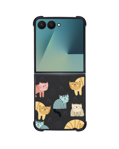 Android Flip / Fold Leather Grip - Rainbow Meow