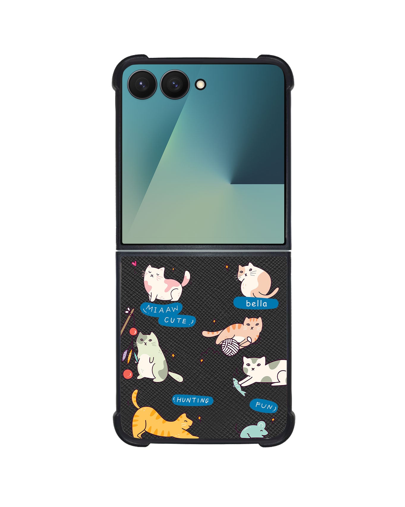 Android Flip / Fold Leather Grip - Playful Cat 2.0