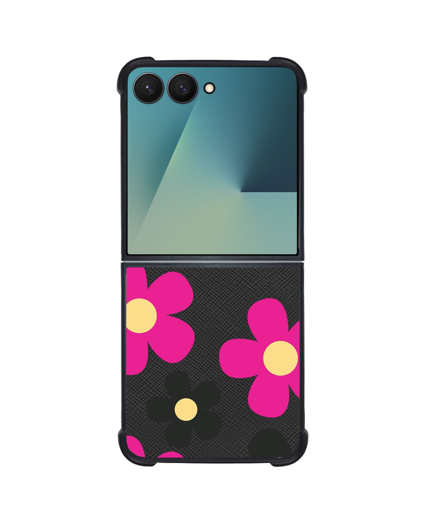 Android Flip / Fold Leather Grip - Daisy Hot Pink