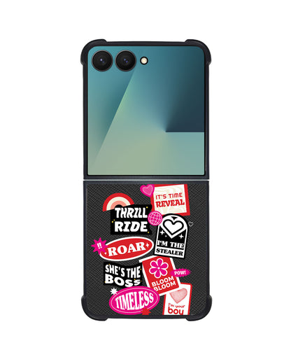Android Flip / Fold Leather Grip - The Boyz Song Sticker Pack