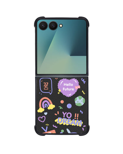 Android Flip / Fold Leather Grip - Hello Future