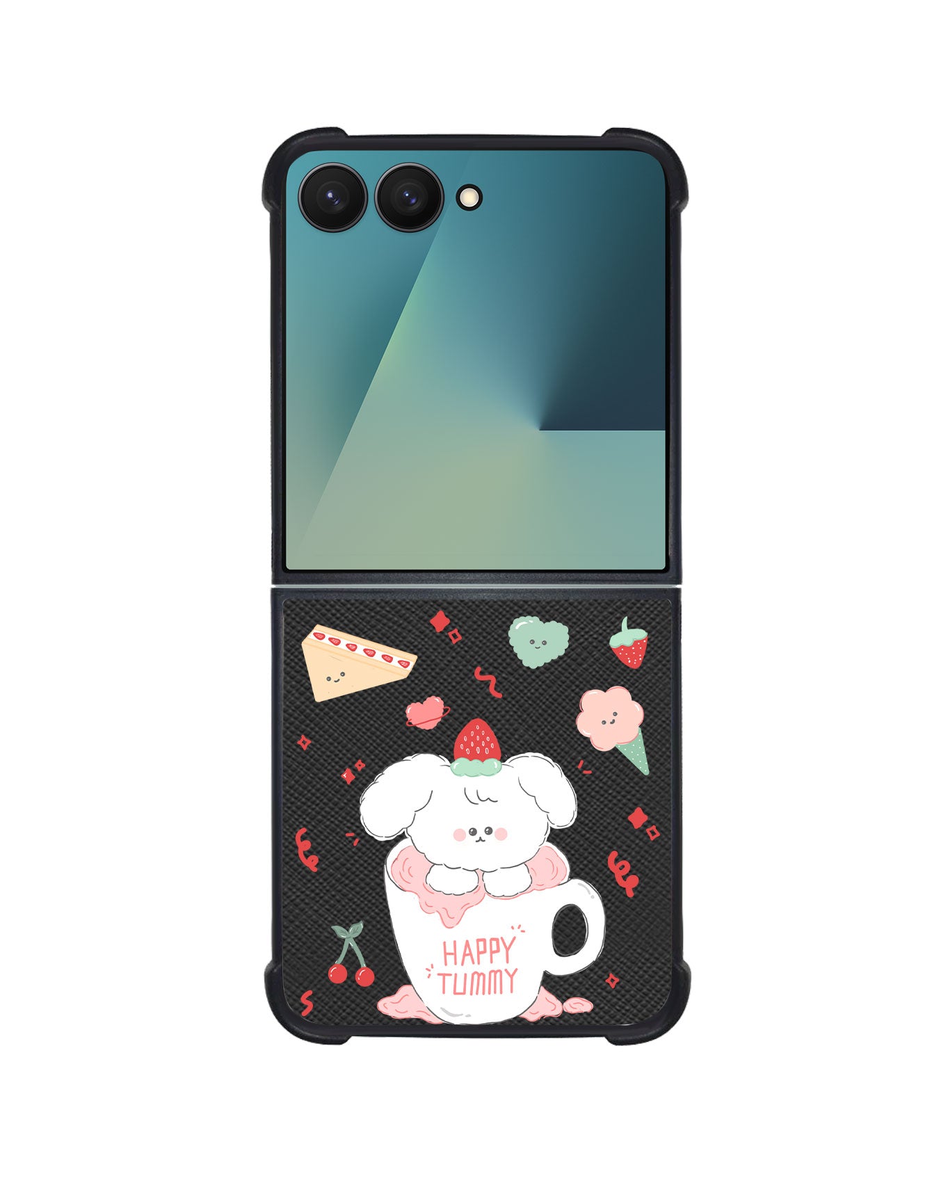 Android Flip / Fold Leather Grip - Happy Tummy