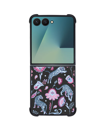 Android Flip / Fold Leather Grip - Tiger & Floral 3.0