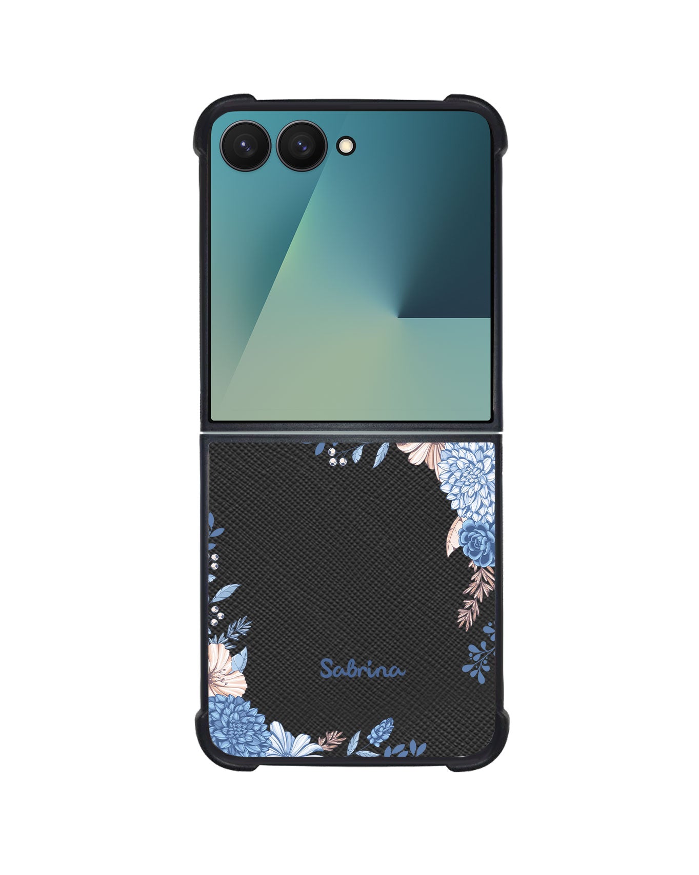 Android Flip / Fold Leather Grip - Blue Florals