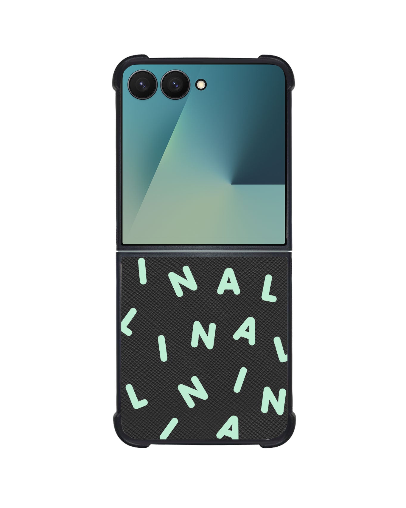 Android Flip / Fold Leather Grip - CUSTOM MONOGRAM 2.0 Tosca