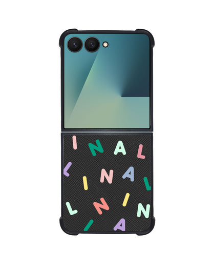 Android Flip / Fold Leather Grip - CUSTOM MONOGRAM 2.0 Rainbow