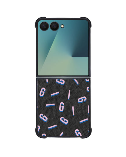 Android Flip / Fold Leather Grip - CUSTOM MONOGRAM 1.0 Cotton Candy