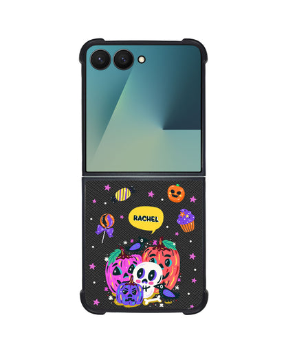 Android Flip / Fold Leather Grip - Pumpkins Monster
