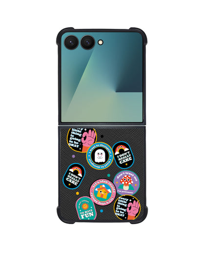 Android Flip / Fold Leather Grip - Monster Sticker Pack