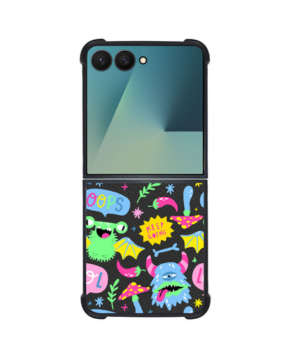 Android Flip / Fold Leather Grip - Monster Say Keep Going