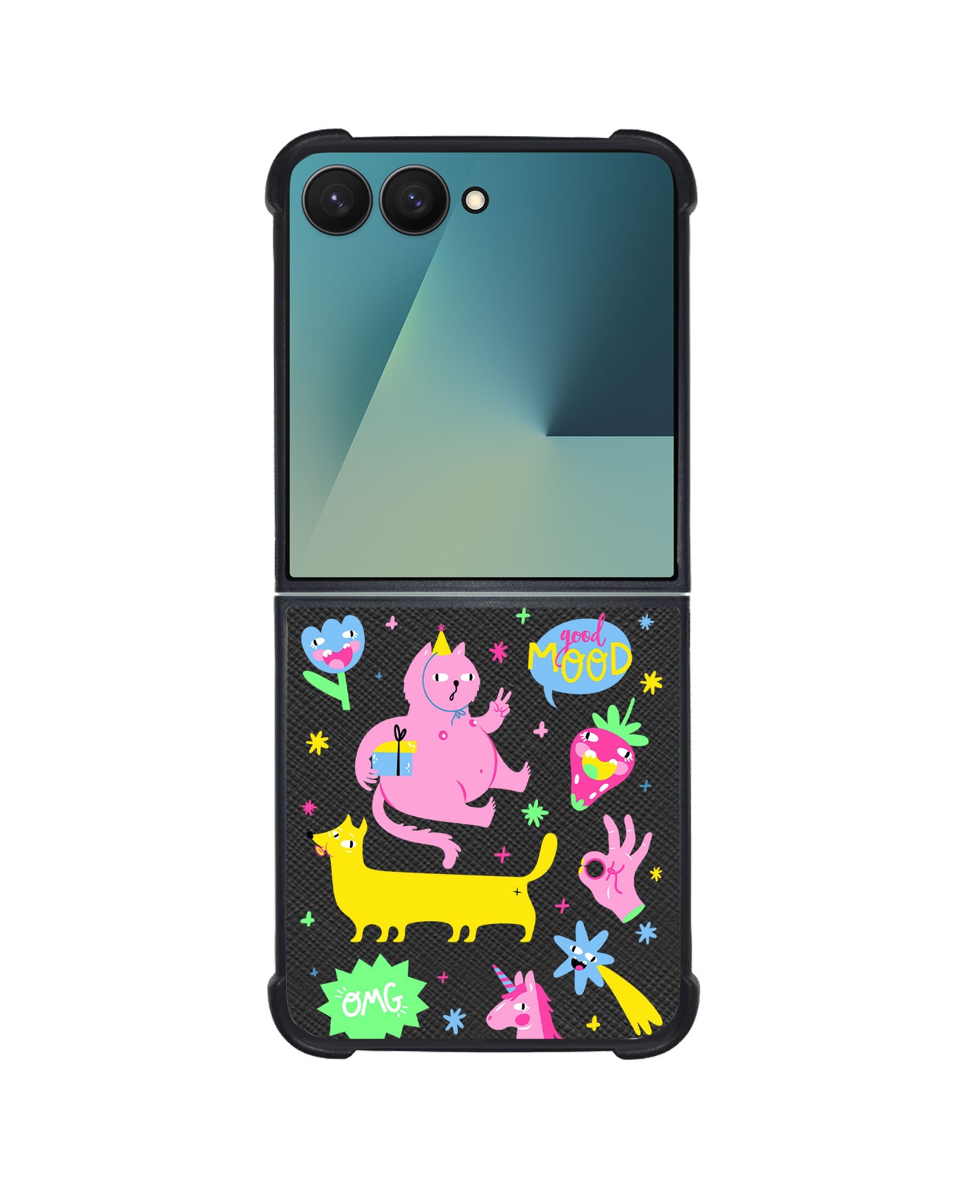 Android Flip / Fold Leather Grip - Monster Say Good Mood