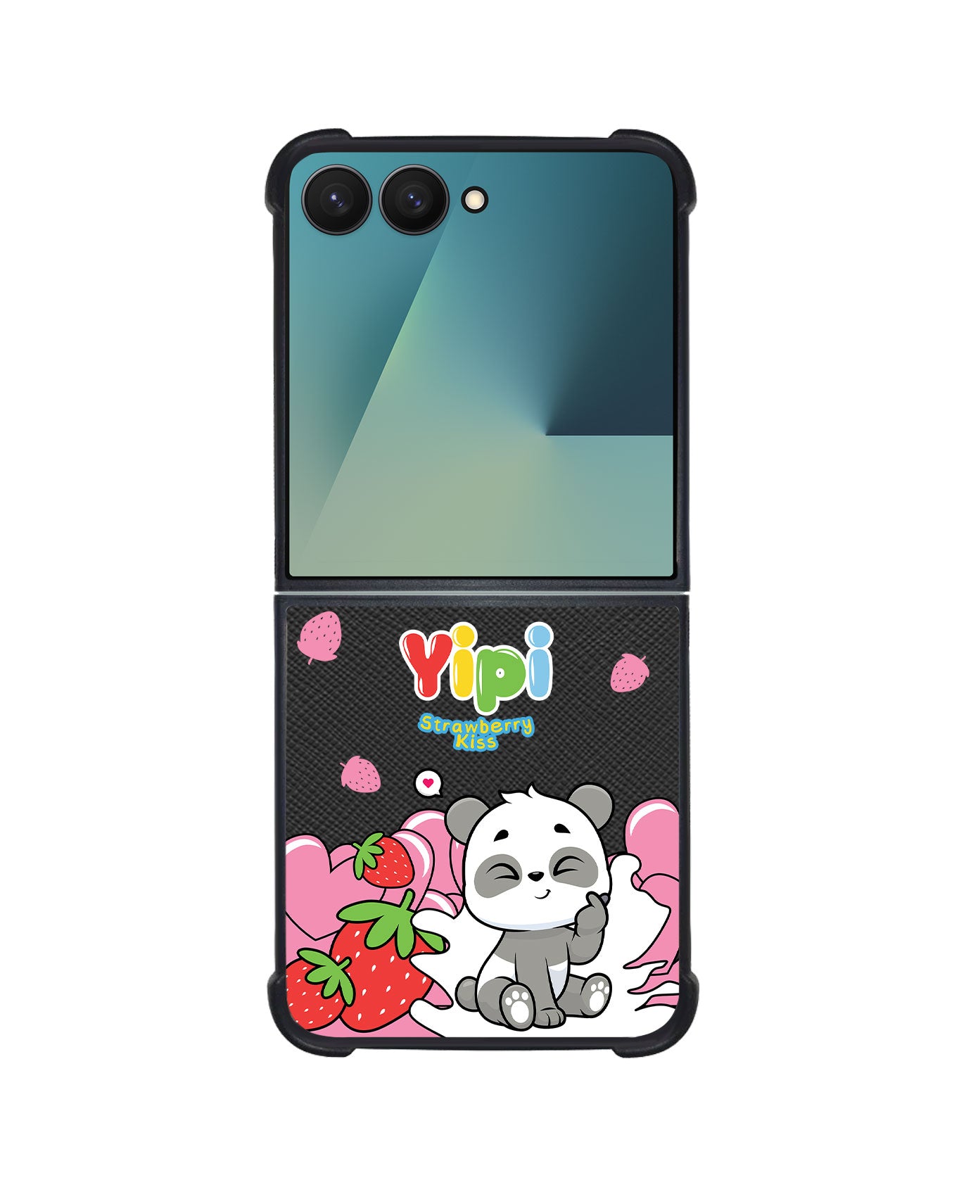 Android Flip / Fold Leather Grip - Yipi Strawberry Kiss