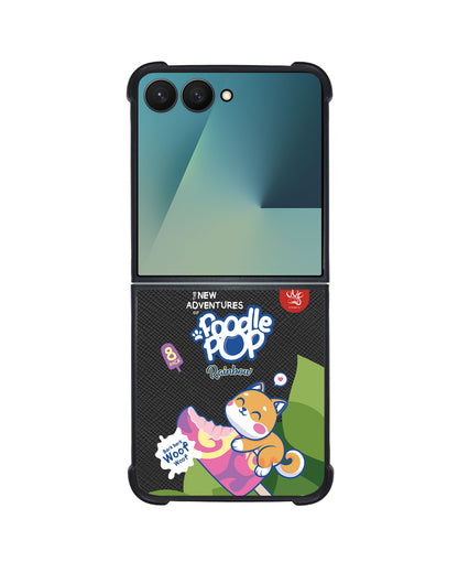 Android Flip / Fold Leather Grip - Poodle Pop