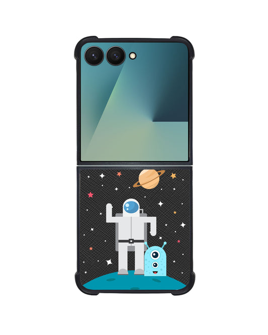 Android Flip / Fold Leather Grip - Blue Alien