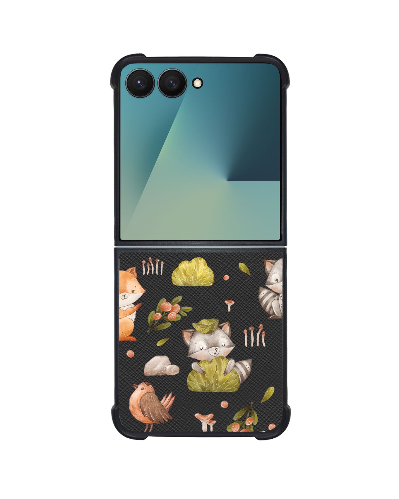 Android Flip / Fold Leather Grip - Racoon and Friends