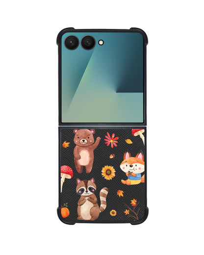 Android Flip / Fold Leather Grip - Autumn Animals