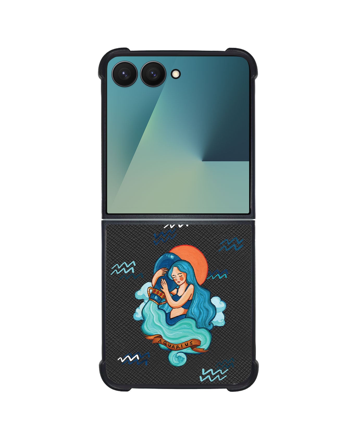 Android Flip / Fold Leather Grip - Aquarius
