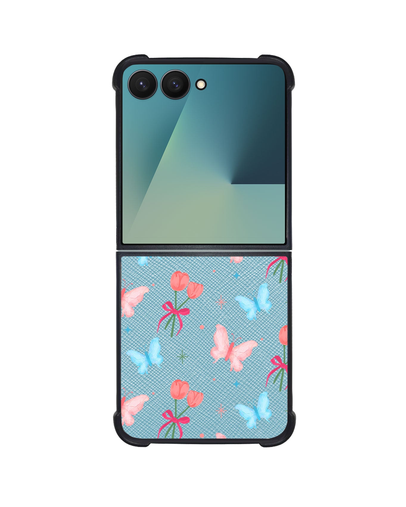Android Flip / Fold Leather Grip - Coquette Butterfly