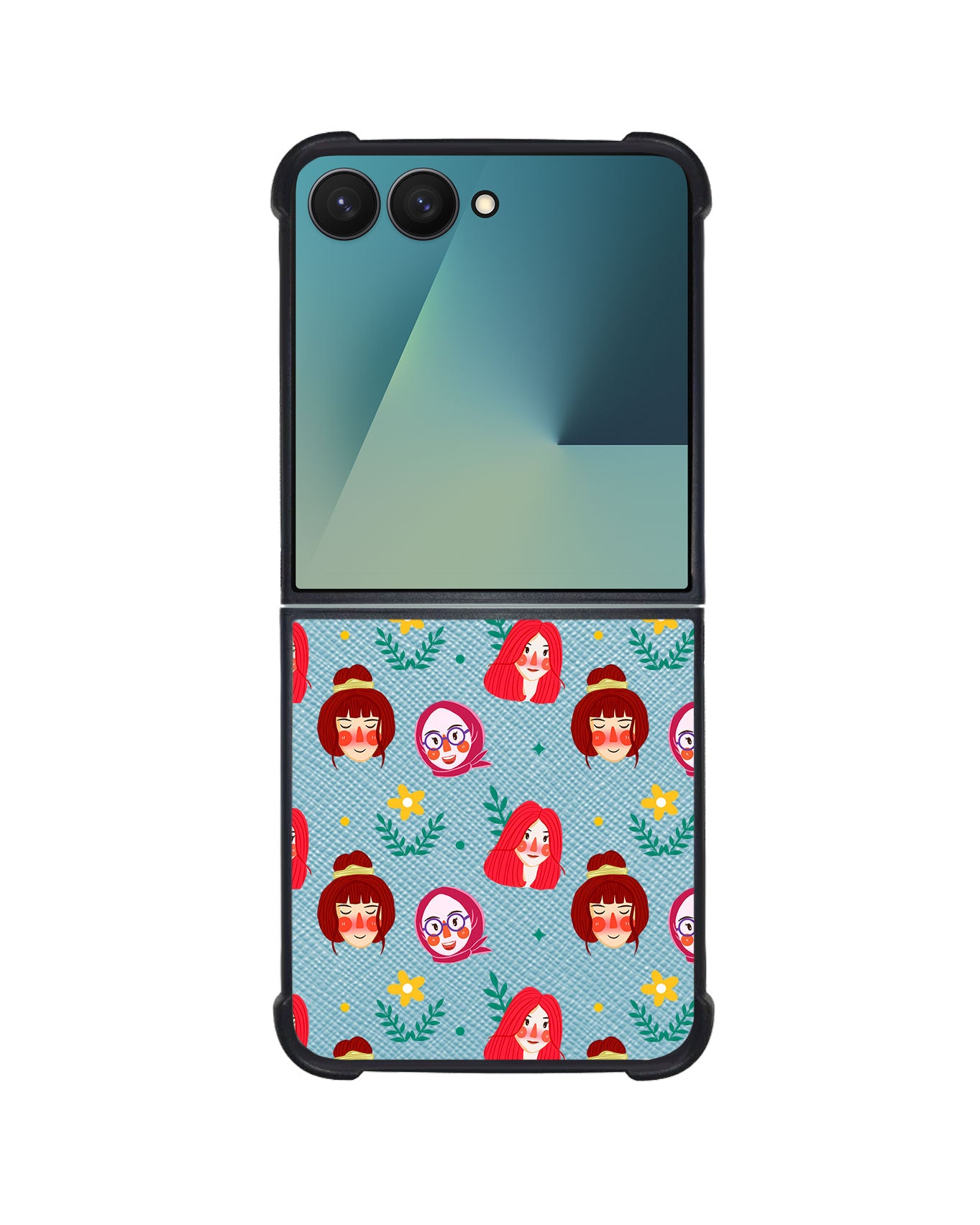 Android Flip / Fold Leather Grip - Lovely Faces